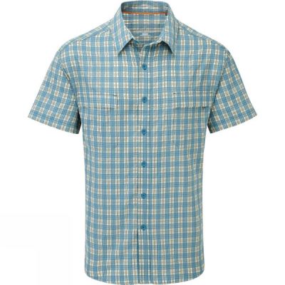 Camisa Royal Robbins Diablo Plaid Manga Corta Hombre - Azules - Chile TWI897506